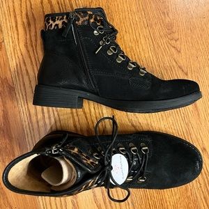 Comfortiva Zipper Ankle Boots, Black